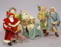 Five Helen Biggart Handcrafted Santa Claus Figures