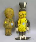 Printed and Stuffed Cloth Mr Peanut and Dolly Dingle Dolls