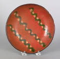 Pennsylvania redware pie plate attributed to  Willoughby Smith Womelsdorf 19th c