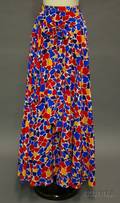 Yves St Laurent Rive Gauche Printed Silk Skirt