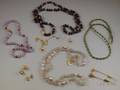Group of Assorted Hardstone Bead Necklaces and Assorted Gold Jewelry