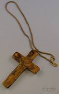 Vintage Miriam Haskell Bakelite Cross Pendant Necklace
