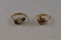 Two Gold Diamond and Gemset Rings
