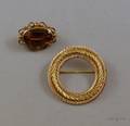 14kt Bicolor Gold Circle Brooch and a Gold and Citrine Pin