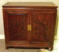 Asian Carved Hardwood TwoDoor Side Cabinet