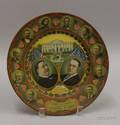 Commemorative Chromolithographed 1908 TaftSherman Presidential Grand Old Party Standard Bearers Tin Plate