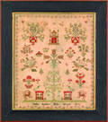 English silk on linen sampler dated 1810