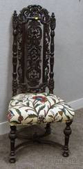 Jacobeanstyle Upholstered Carved Oak Hall Chair