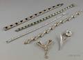 Small Group of Art Deco Mostly Sterling Silver Costume Jewelry