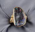 18kt Gold Boulder Opal and Diamond Ring