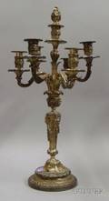 Silvered Bronze Sevenlight Candelabra