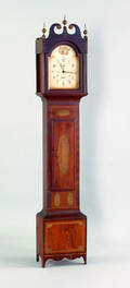 Connecticut painted pine tall case clock ca 1820