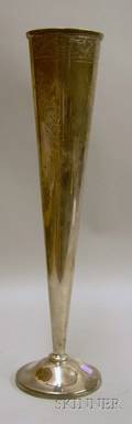 Large Sterling Silver Trumpet Vase