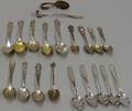 Approximately Twenty Sterling and Silver Plated Souvenir Spoons