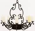 Round Iron 8 Light Chandelier