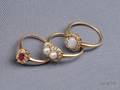Three Antique 14kt Gold Diamond and Gemset Rings