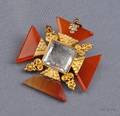 Antique Carnelian and Rock Crystal Maltese Cross