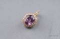 14kt Gold Kunzite and Diamond Pendant