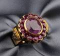 18kt Gold Pink Spinel Ruby and Diamond Ring
