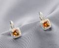18kt White Gold Citrine and Diamond Earpendants