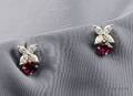 Platinum 18kt Gold Ruby and Diamond Earstuds Tiffany  Co