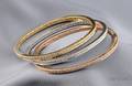 Set of Three 18kt Gold and Diamond Bracelets