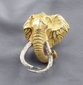 18kt Gold Gemset Shawu Elephant Brooch