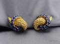 18kt Gold and Sapphire Earclips Van Cleef  Arpels