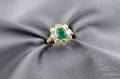 18kt Gold Emerald and Diamond Ring