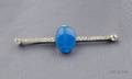 Art Deco Platinum Glass Scarab and Diamond Bar Pin