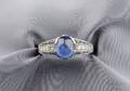 Art Deco Platinum Sapphire and Diamond Ring