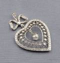 Art Deco Platinum and Diamond Heart Pendant