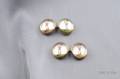 14kt Gold and Reversepainted Crystal Cuff Links AJ Hedges  Co