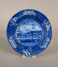 Historical blue Staffordshire soup plate 19th c