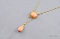 Etruscan Revival 18kt Gold and Coral Lavaliere