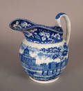 Historical blue Staffordshire pitcher 19th c