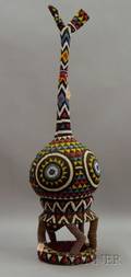 African Multicolored Beaded Sculpture
