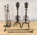Wrought iron fireplace set