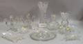 Large Group of Colorless Cut and Pressed Glass Tableware