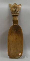 African Carved Wooden Grain Shovel