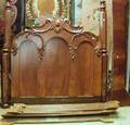 Victorian Carved Walnut and Mahogany Veneer Bed
