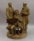 Rogers Painted Plaster Figural Group The Council of War