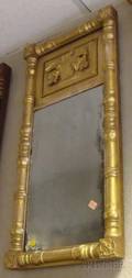 Classical Giltwood Splitbaluster Mirror with Basket of Fruit Frieze