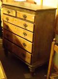 Chippendale Maple and Tiger Maple Chest of Six Drawers