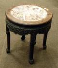 Chinese Export Marbleinset Carved Hardwood Stand