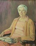 Framed Oil on Canvas Portrait of Annabelle M Melville Professor at Bridgewater State College by John Paul Manship American