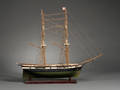 Painted Wooden TwoMasted Sailing Ship Model Truxton