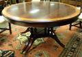 Georgianstyle Circular Inlaid Mahogany Veneered and Beechwood Platformbase Dining Table
