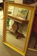 Goldpainted Gesso and Wood Framed Mirror