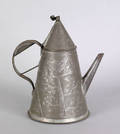 Wrigglework decorated tin coffee pot late 18th c